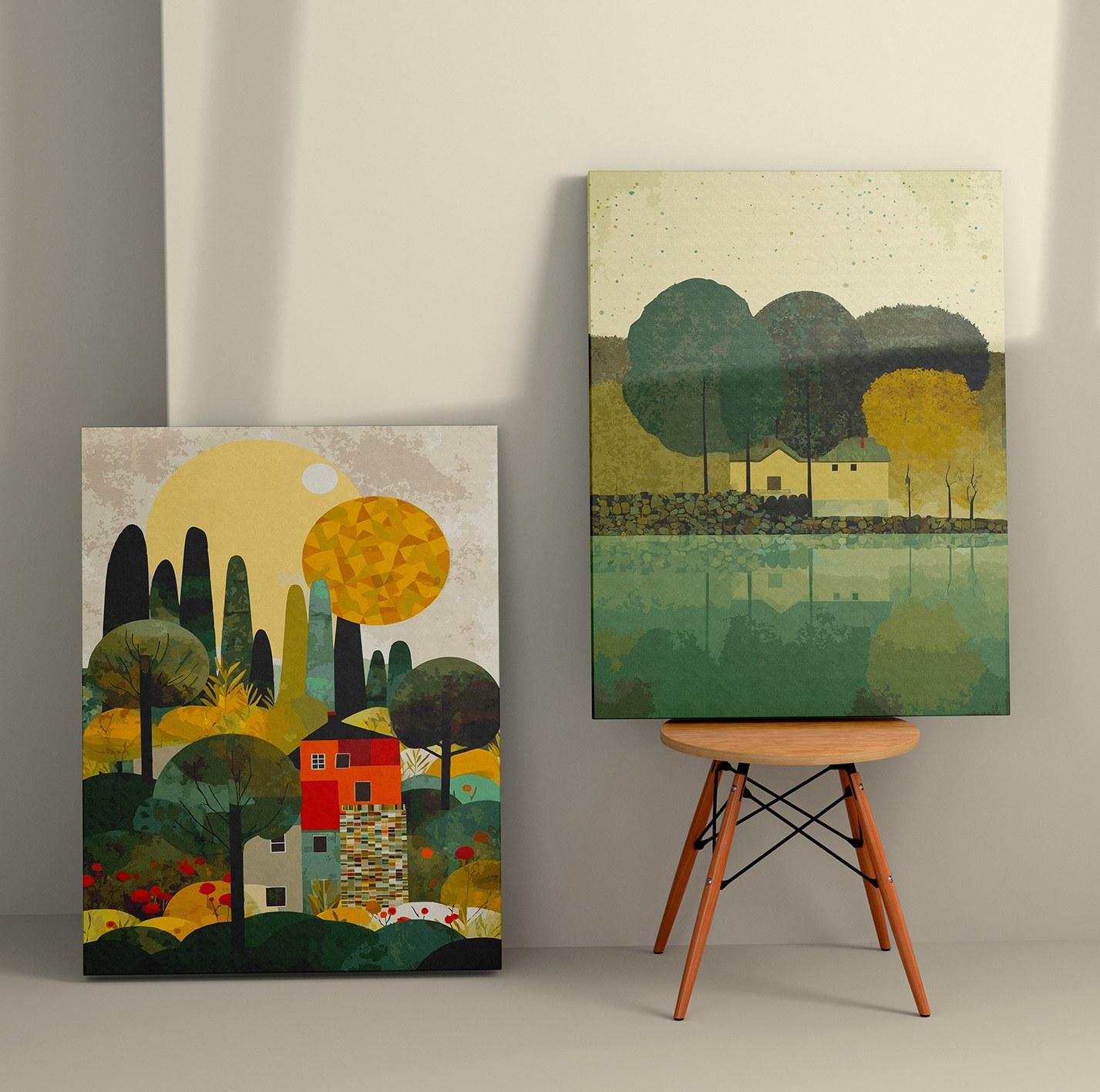 Слика на платно од Wallity во 2 дела