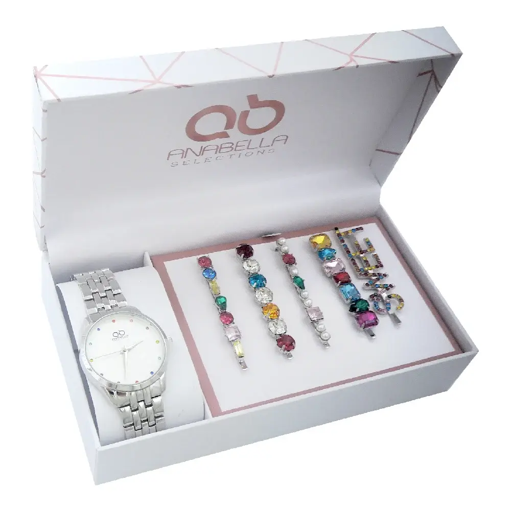 Подарок сет Рачен часовник и шноли Балзам, сребрена боја