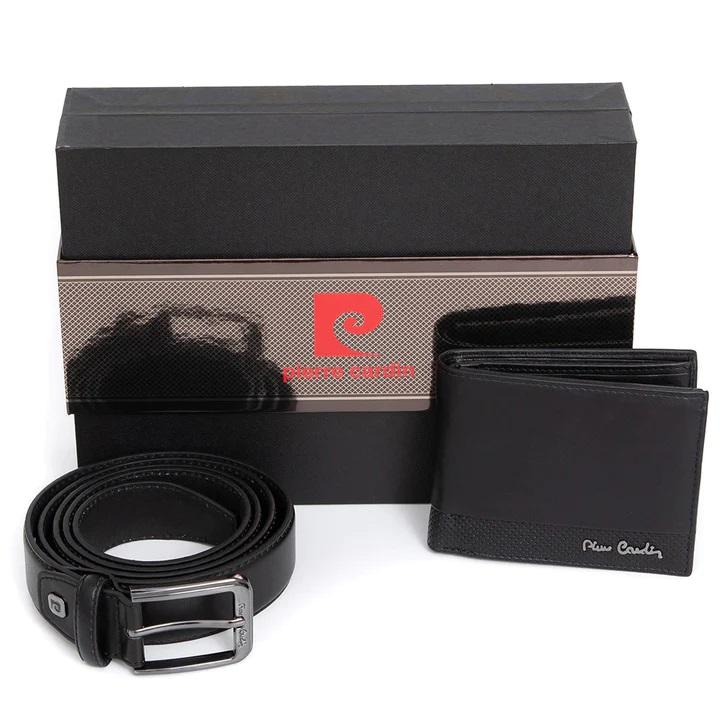 PIERRE CARDIN Паричник, + Кожен ремен, Машки, Кожен, PARARE13 GG16, Црна