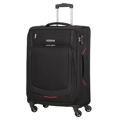 AMERICAN TOURISTER Куфер, 4 Тркала, Мека, L, 125807/1073, 46x80x32цм, Црна/црвена