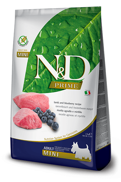 N&D PRIME Сува Храна За Кучиња Adult Mini Breed Јагнешко И Боровинка, 7 кг