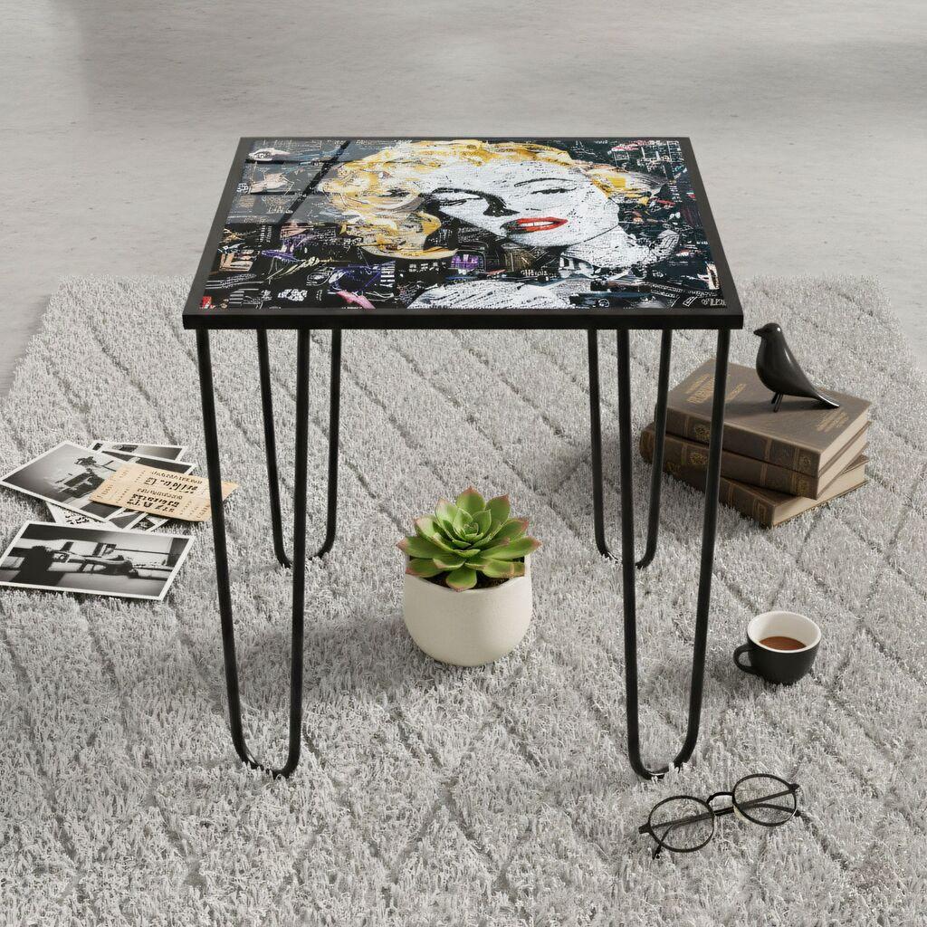 Масичка за кафе Hanah Home, 53x55 см, шарена