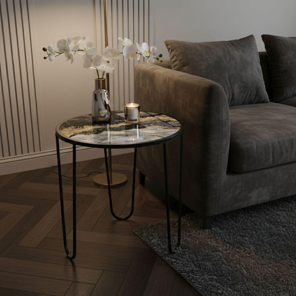 Масичка за кафе Hanah Home, 53x55 см, шарена