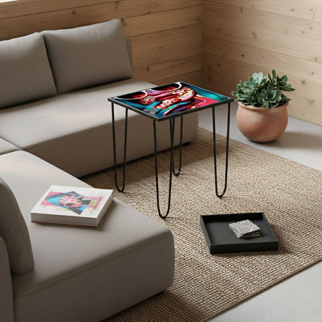 Масичка за кафе Hanah Home, 53x55 см, шарена