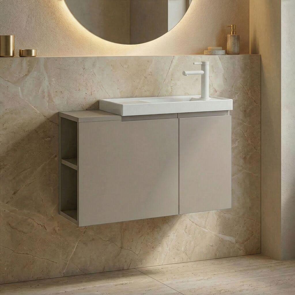 Полица за бања Hanah Home, антрацит