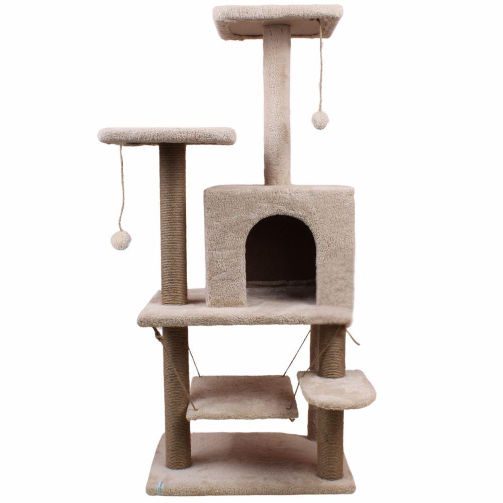 Куќичка за мачки „Шепи и мустаќи", беж