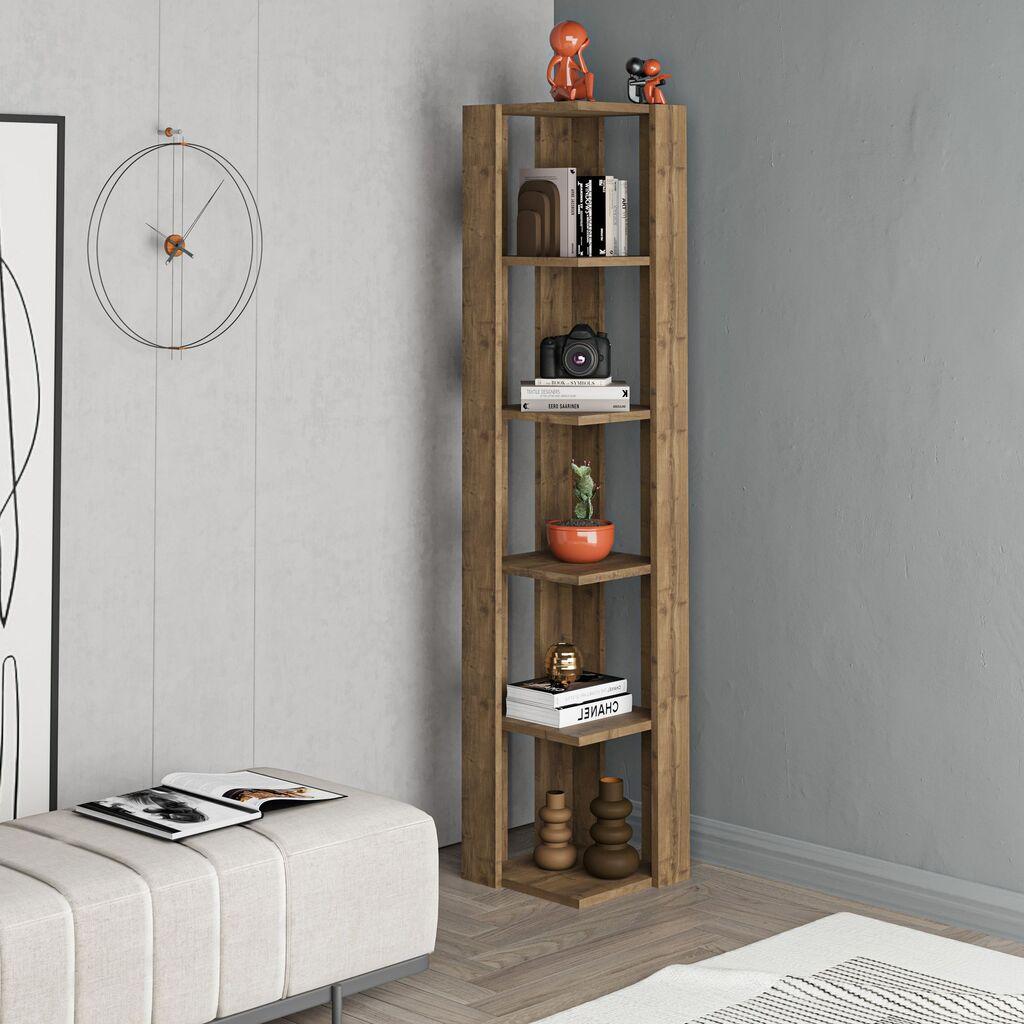 Полица за книги Hanah Home, 31,8x160,8x31,8 см, Антрацит
