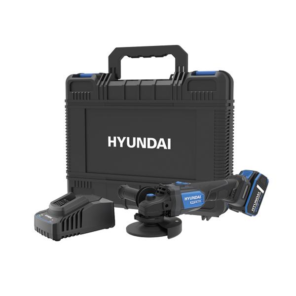 Hyundai Батериска Аголна Брусилка Ag20X-125Ft Бате+Пол (4.0Ah X 1+2A) 125Mm Brushless-