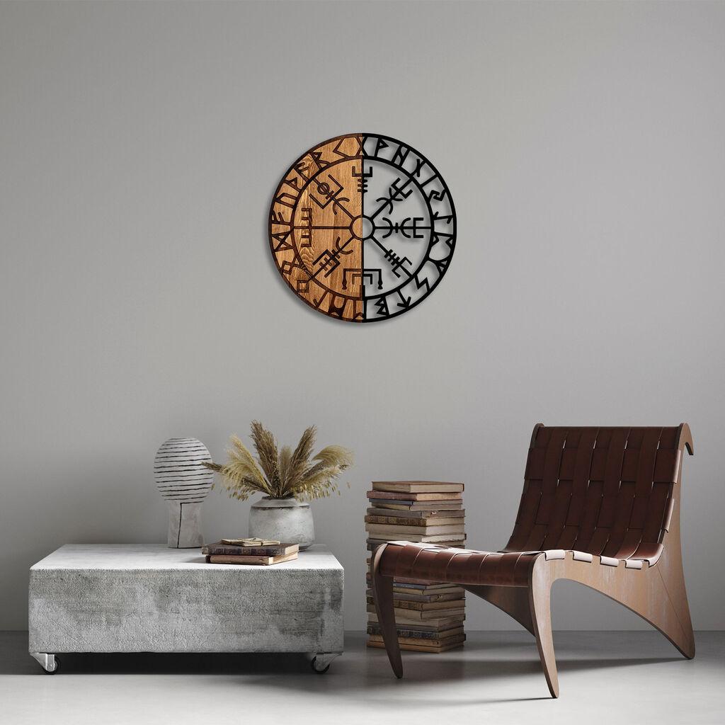 Wallity декорација за dzид Vegvisir-331, ⌀56cm, даб