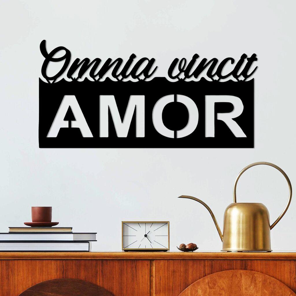 Wallity декорација за dzид Omnia Vincit Amor 1, 60x30 см, црна