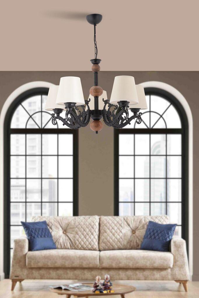 Лустер Opviq Fiona Wood, 15x10x13cm, IP20, крем-црн