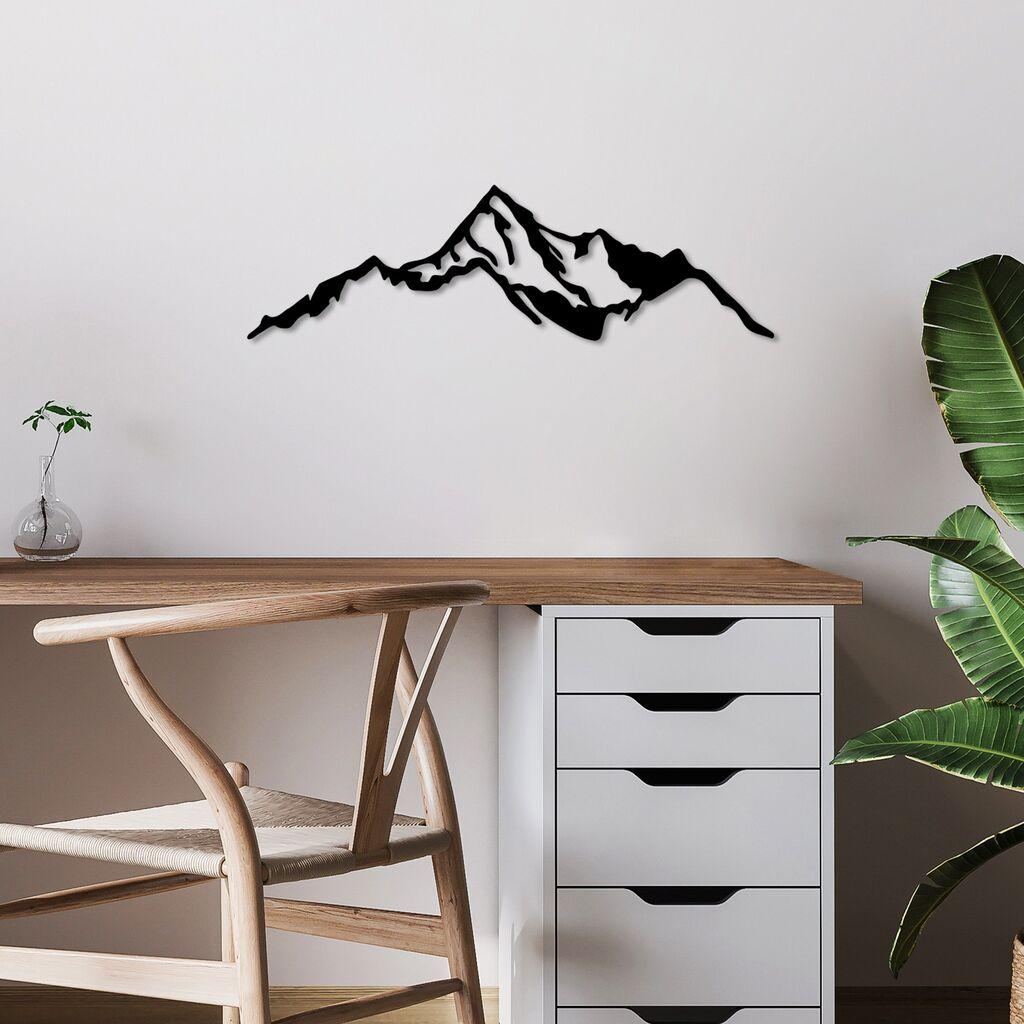 Wallity dzидна декорација Mountain-9, 67x20cm, црна