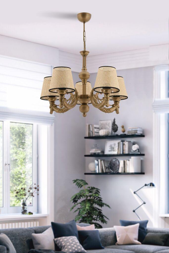 Opviq Luster Fiona Coral синџир, 15x10x13cm, IP20, крем-златна боја