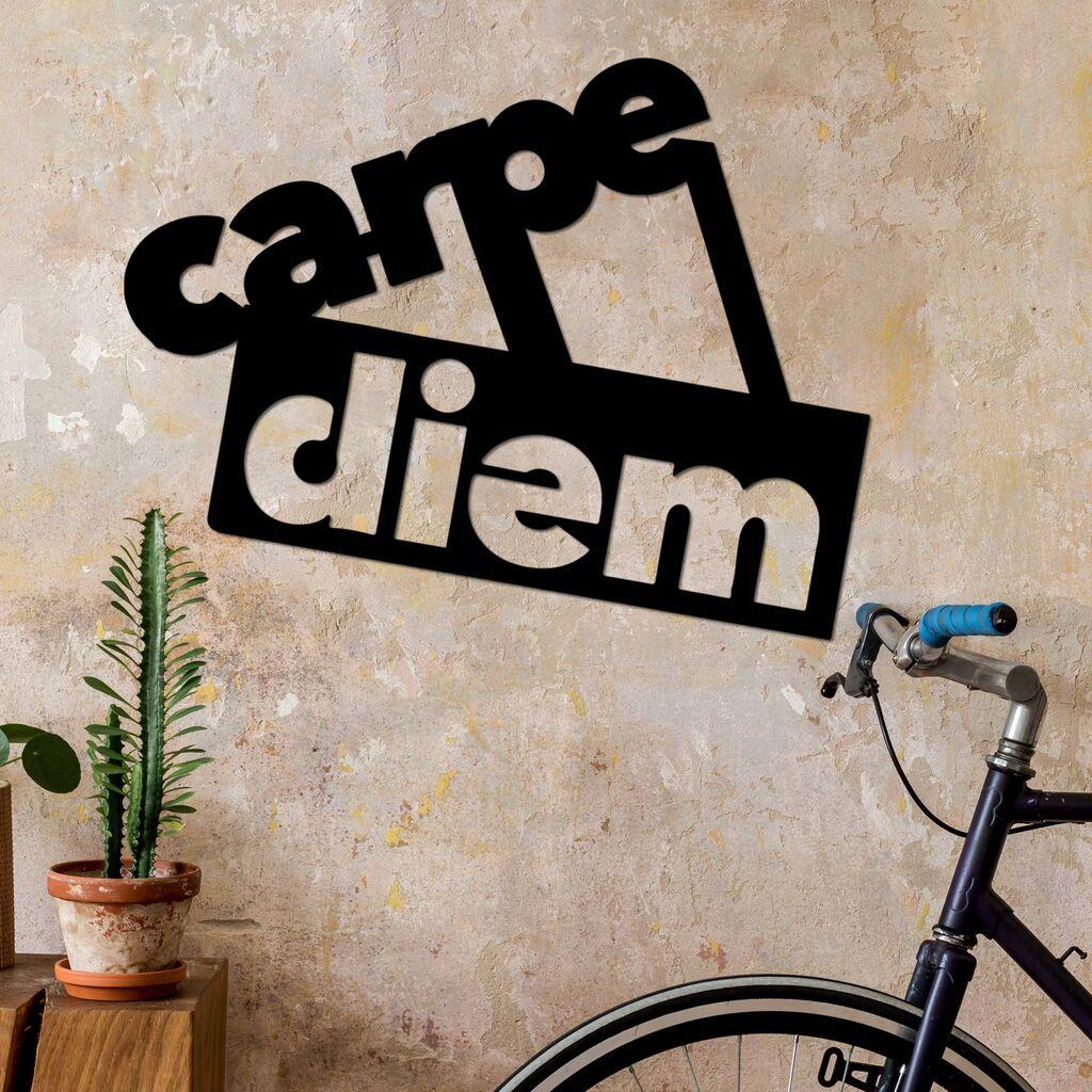 Wallity декорација за dzид Carpe Diem 3, 56x44 см, црна