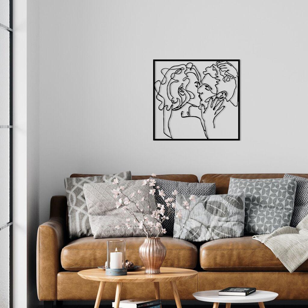 Wallity dzидна декорација Kiss Me 1, 64x60 см, црна