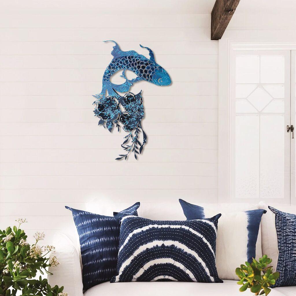 Wallity Dzидна декорација Carpa Koi- APT748 L, 58x87cm, Сина