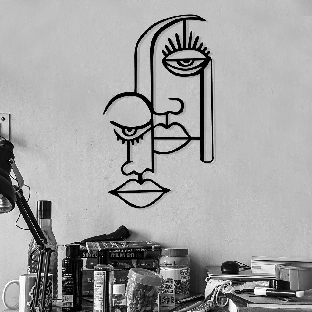 Dzидна декорација Wallity Rugiad, 39x68 см, црна