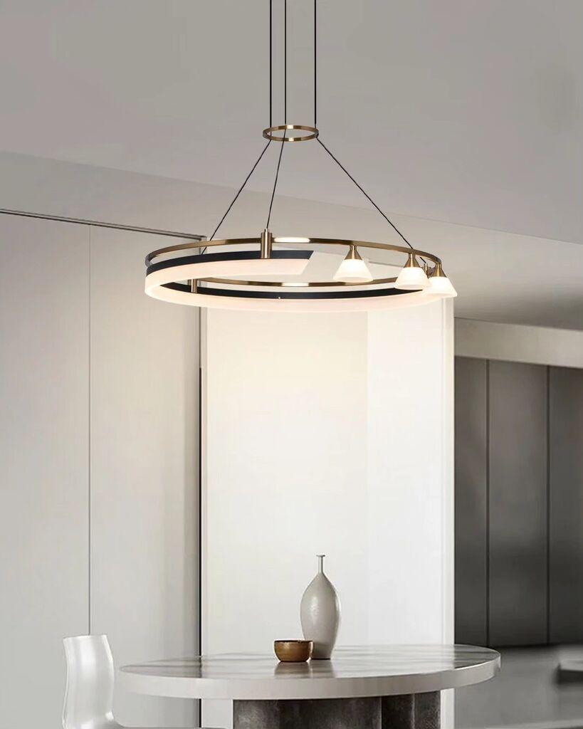 Opviq Luster 5707-1A, 43 см, Висина: 120 см, 3000 K, 2400 lm, Златно-црни бои