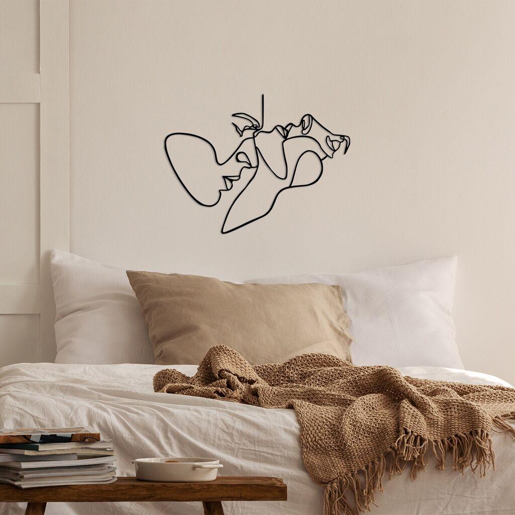 Wallity декорација за dzид „To Feel", 70x52 см, црна