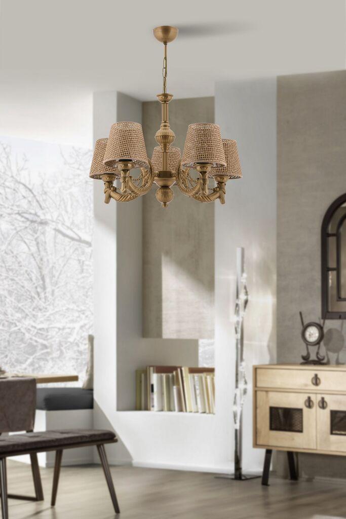 Лустер Opviq Fiona Hazeran синџир, 15x10x13cm, IP20, златна боја