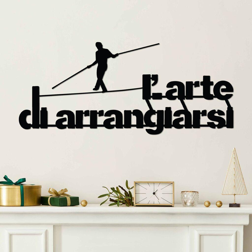 Wallity декорација за dzид Arrangiarsi 3, 60x25cm, црна