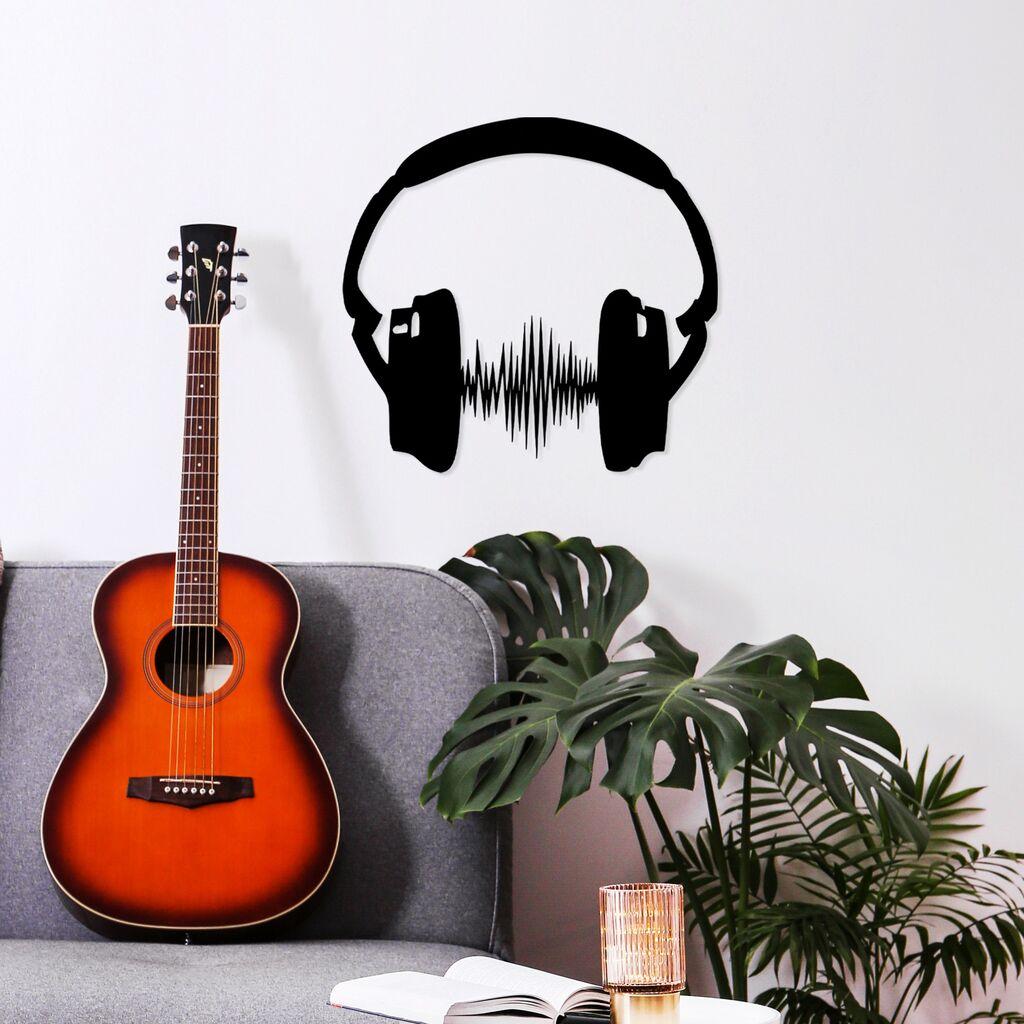 Wallity декорација за dzид Just Music, 66x70 см, црна