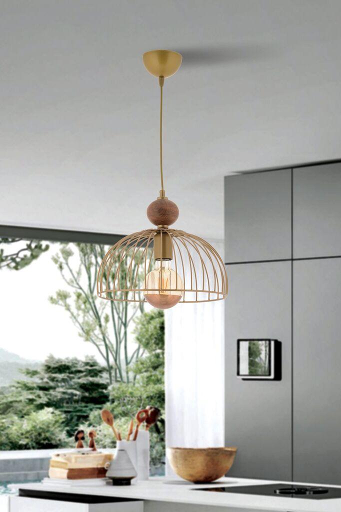 Opviq Luster Dorris Wood, 30 см, IP20, златна боја