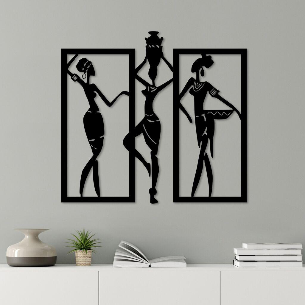 Wallity декорација за dzид Африканки, 66x62 см, црна