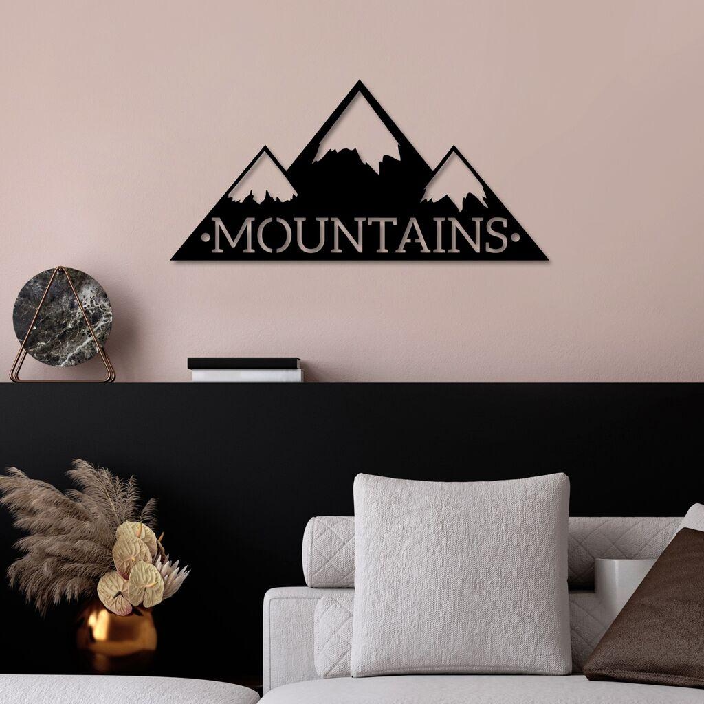 Wallity dzидна декорација Планини, 62x30 см, црна