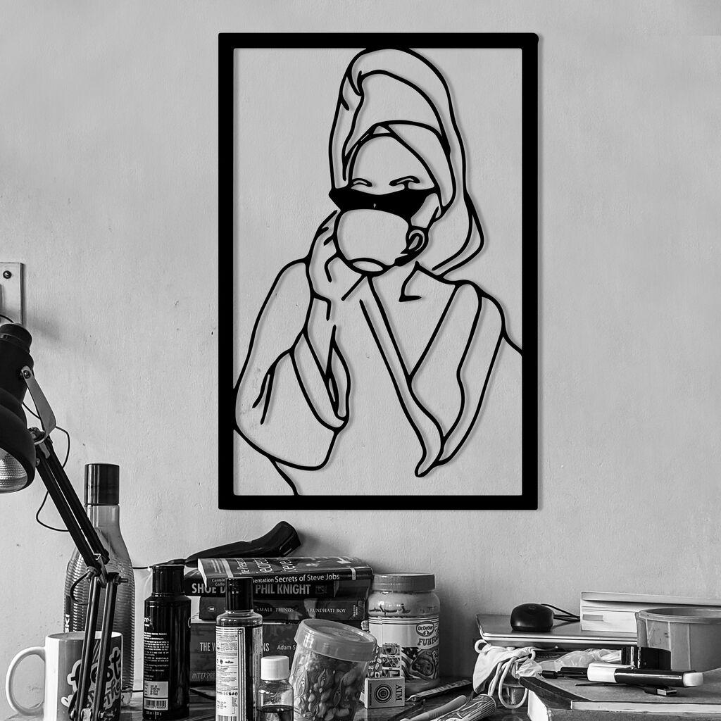 Wallity декорација за dzид Coffee Time, 33x50 см, црна