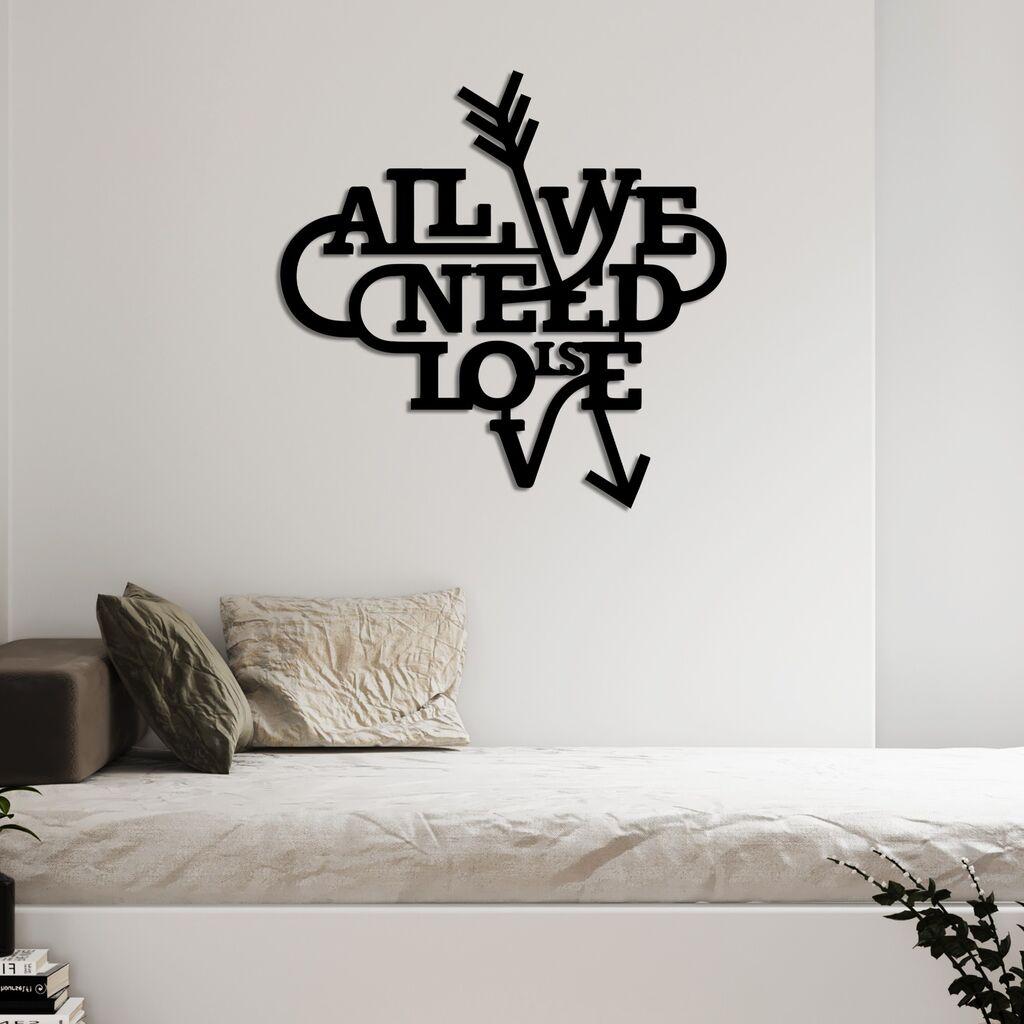 Wallity декорација за dzид „Потреба е љубов", 52x51 см, црна