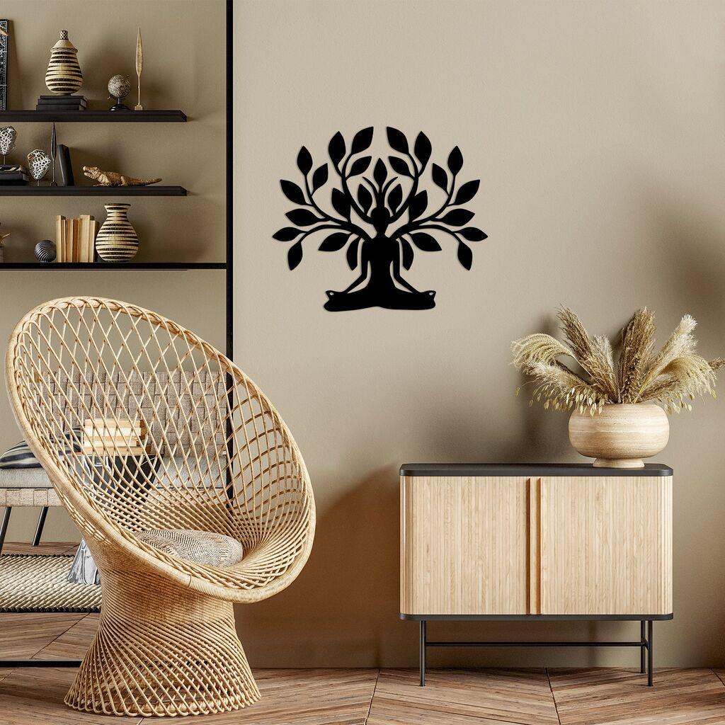 Wallity декорација за dzид Јога, 60x70 см, црна