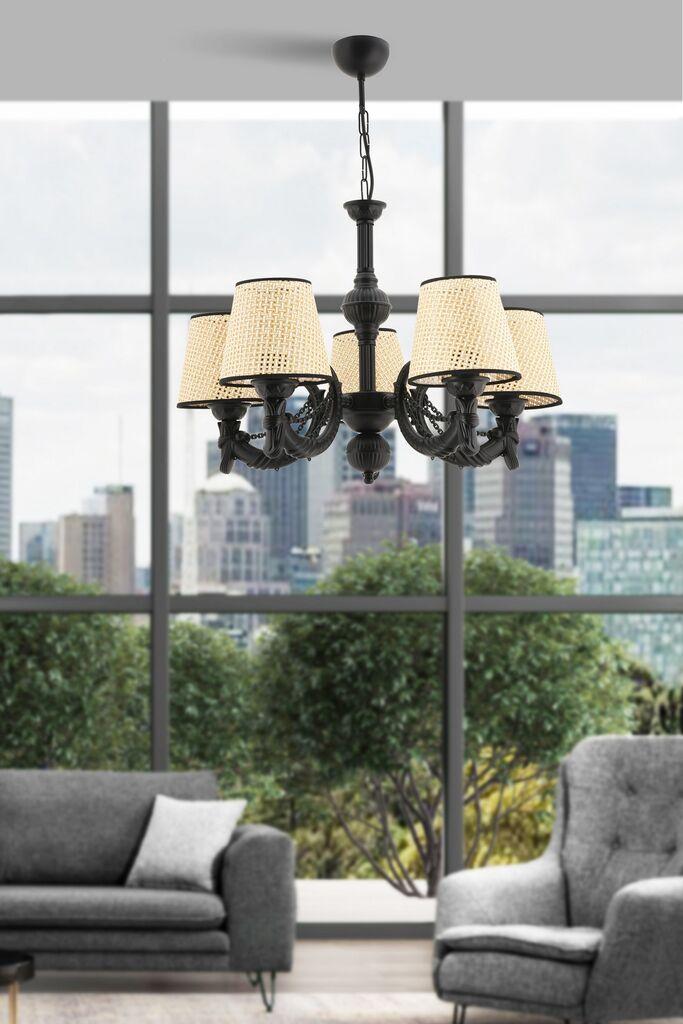 Лустер Opviq Fiona Coral синџир, 15x10x13cm, IP20, беж-црна