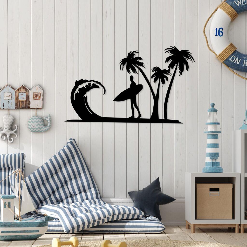 Wallity декорација за dzид Сурфер, 41x70 см, црна