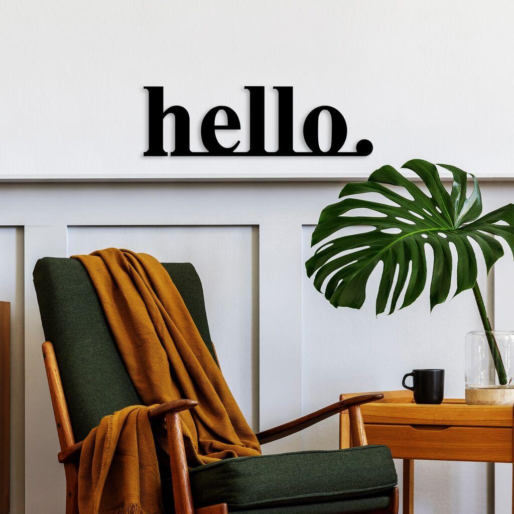 Wallity декорација за dzид Hello, 70x21 см, црна
