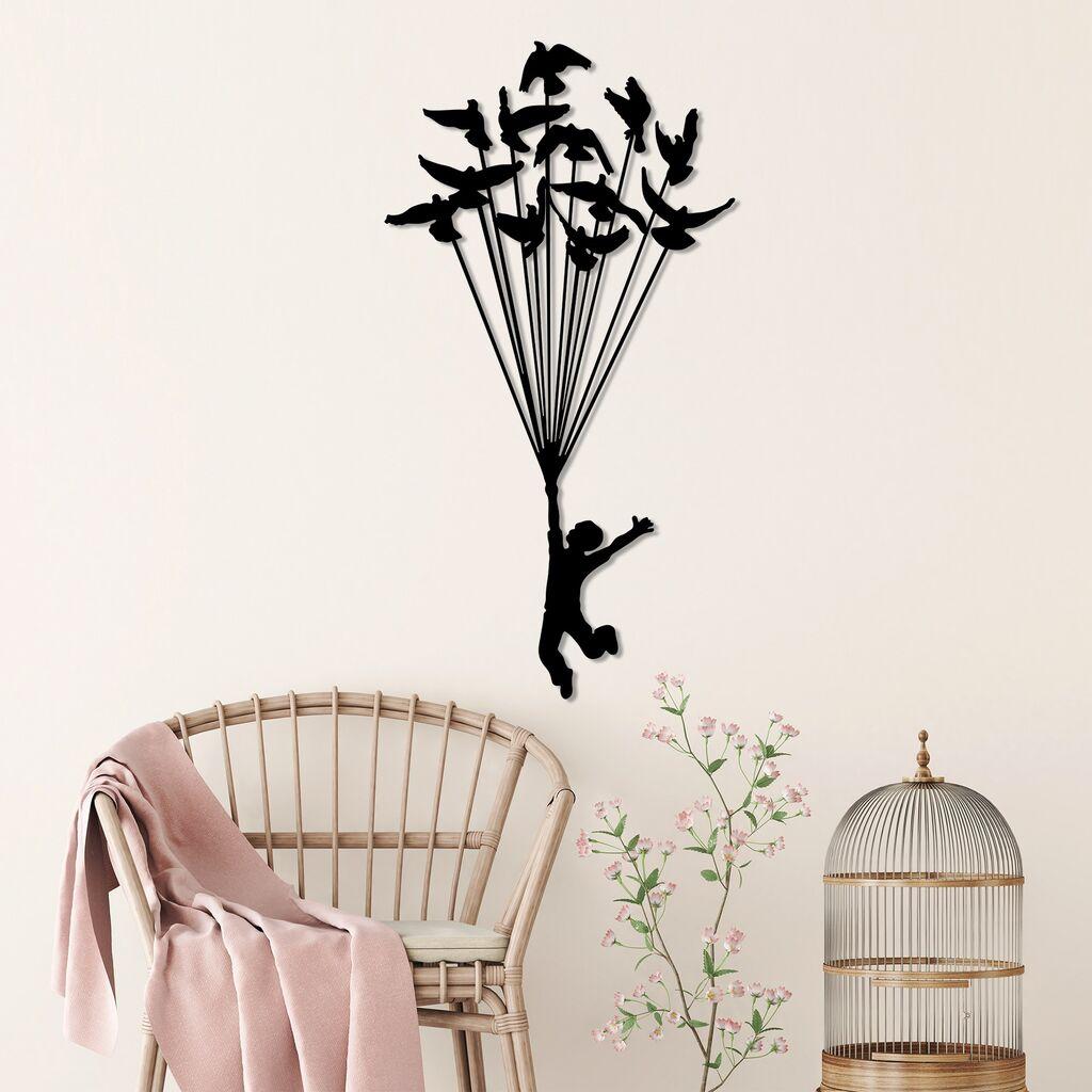 Wallity декорација за dzид Летачко момче 3, 45x85 см, црна