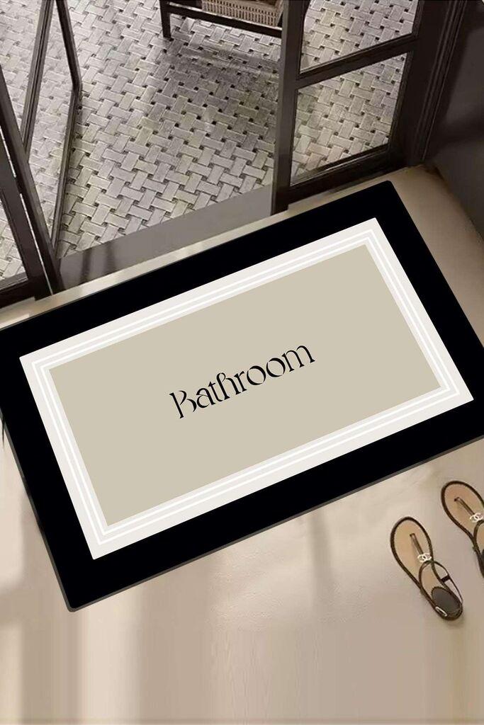 Тепих за бања L'essentiel Maison Roose, 60x100 см, црно-бел