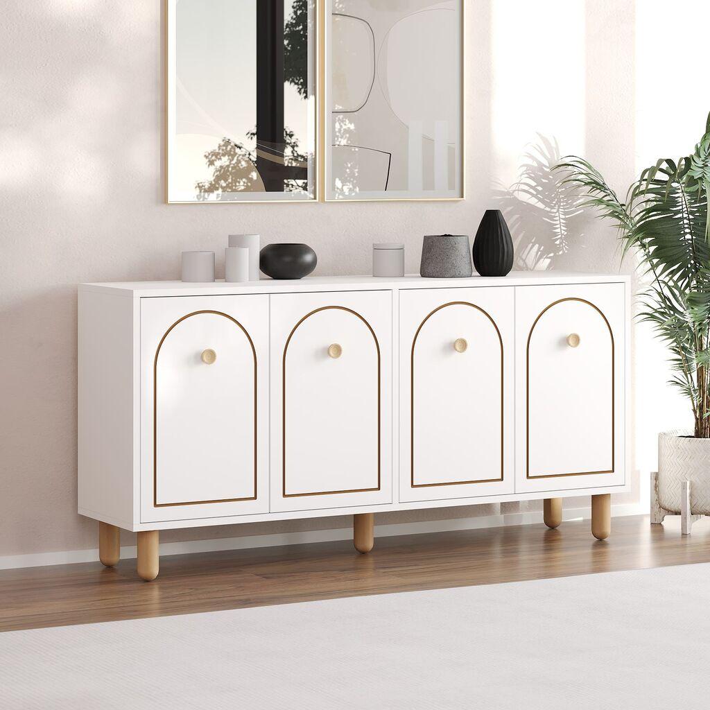 Конзолна маса Hanah Home Midmod, 150x73x36 см, бела