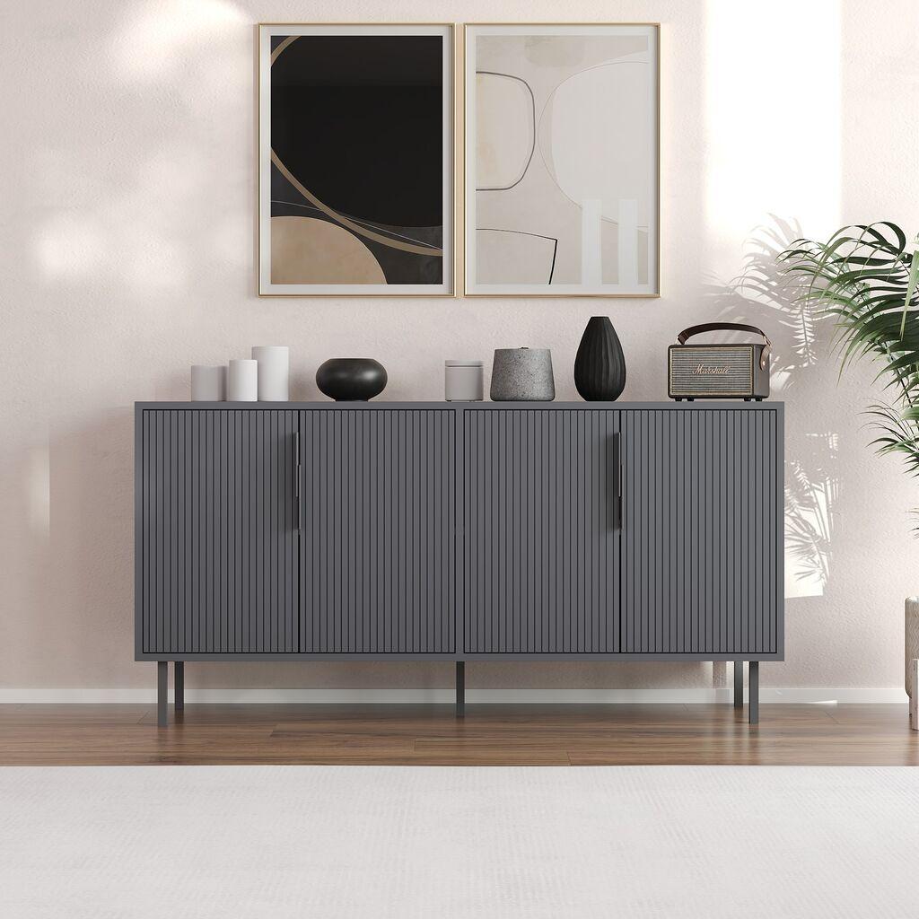 Конзолна маса Hanah Home Clara, 150x75x36 см, антрацит