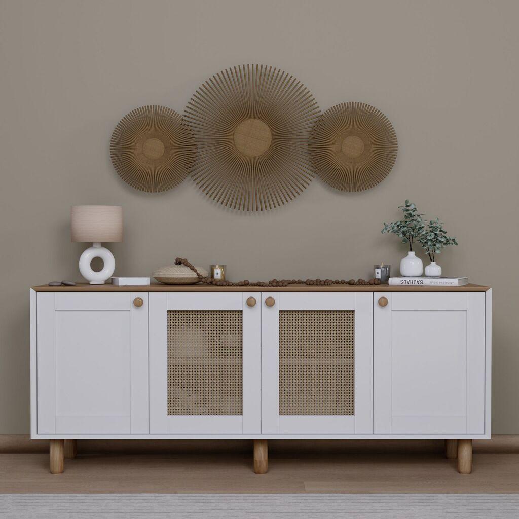 Конзолна маса Hanah Home Bohemian 1600-145, 180x75x40 см, боја бела-даб