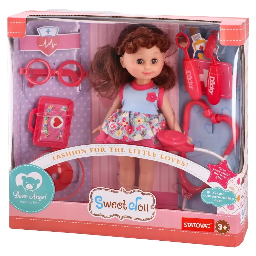 Комплет за кукли OZZO Doctor Boneca, розово-сина
