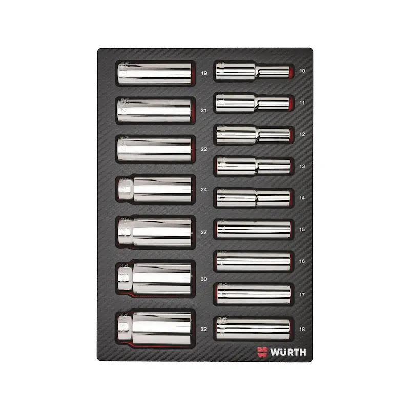 WURTH Сет насадни клучеви Zebra во неопрен 1/2 -16 пар