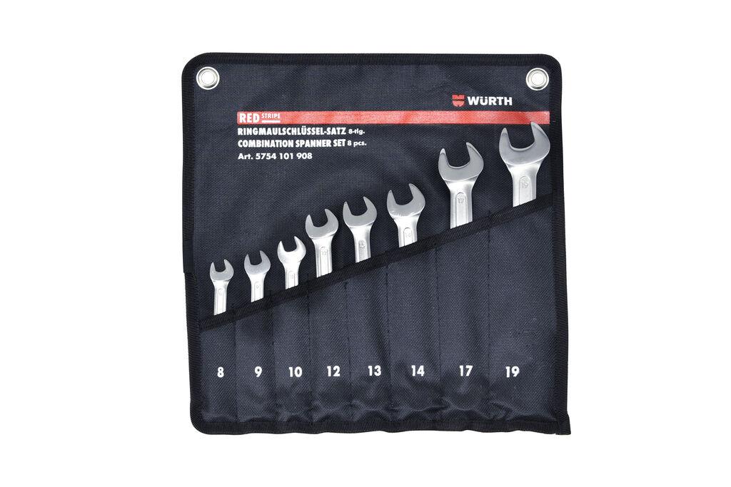 WURTH Red Stripe Сет Окасто виљушкаст клуч 8-19, 8 пар.