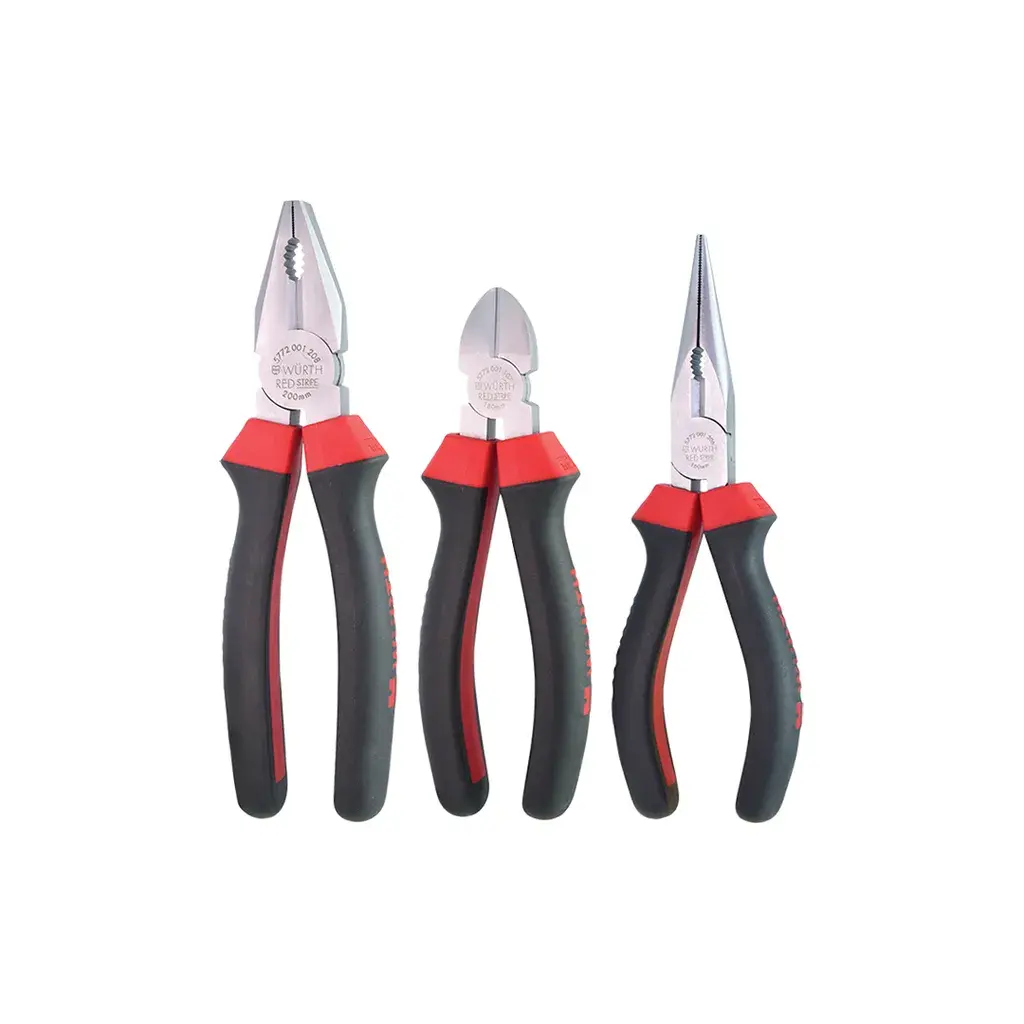 WURTH RED STRIPE Сет клешти 3 пар. PREMIUM комб/шпиц/сек