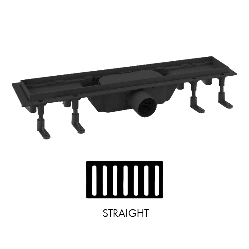 WURTH Канал за туш кабина, Straight, 400 mm - црн