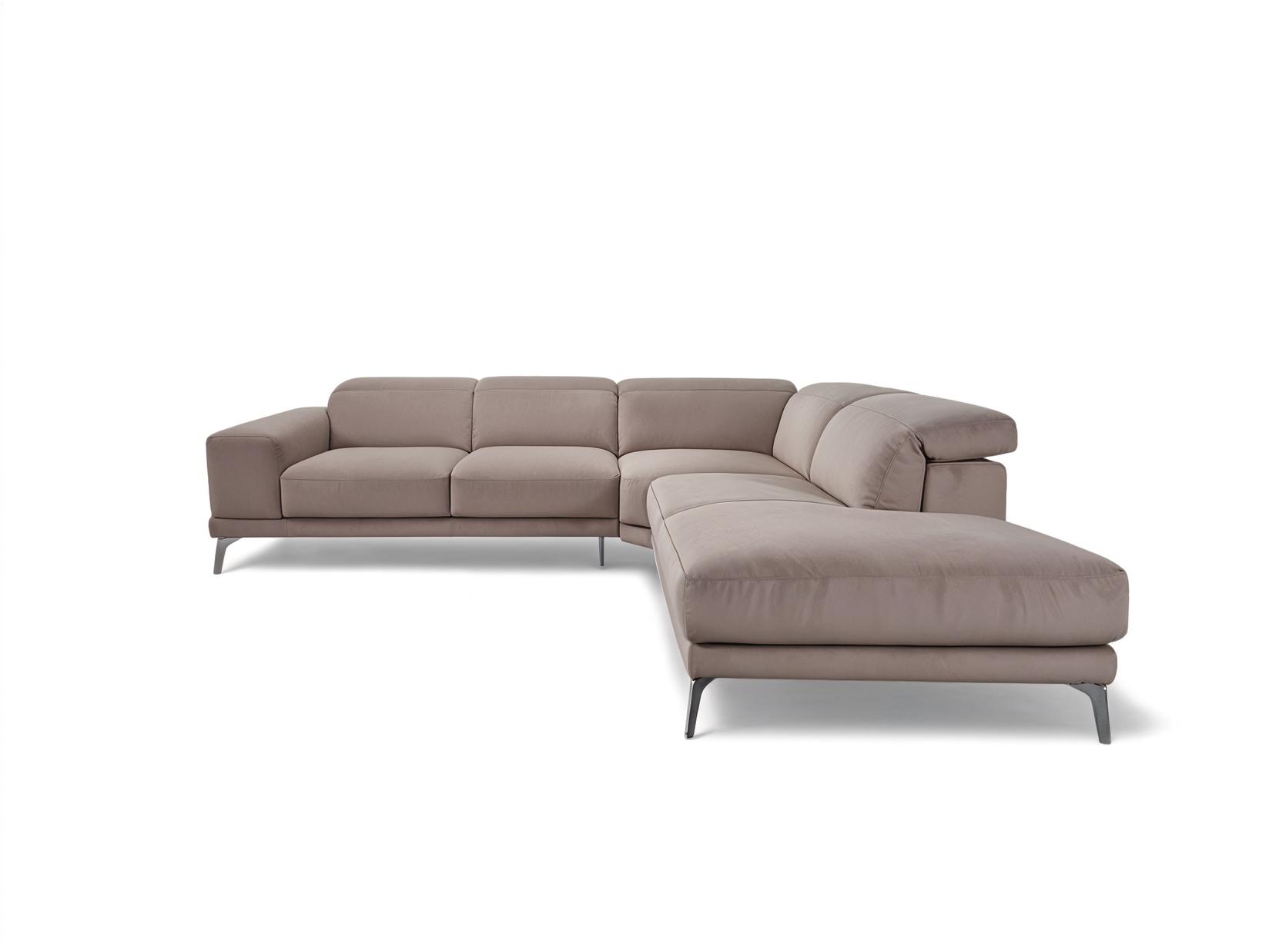 Natuzzi s.p.a. Аголна гарнитура леванте з-384 десна светло сива