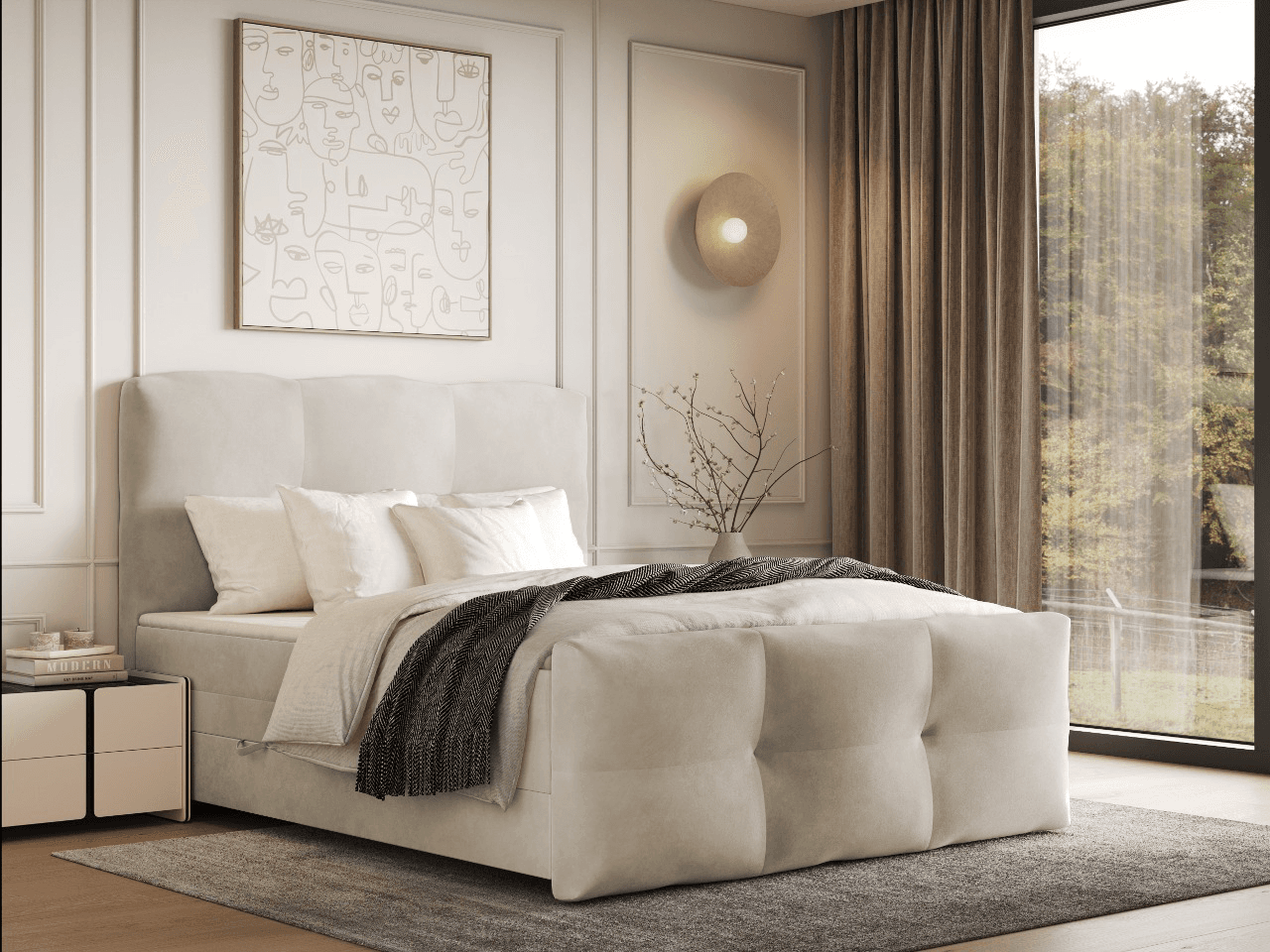 Mondivi Лежај Бокспринг стар 160 крем