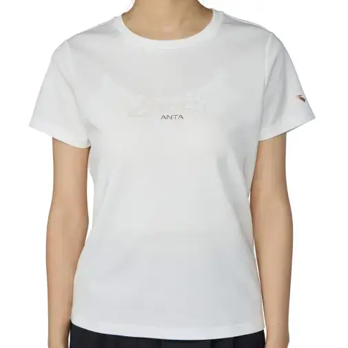 Женска маица Анта со кратки ракави, трнлива, бела
