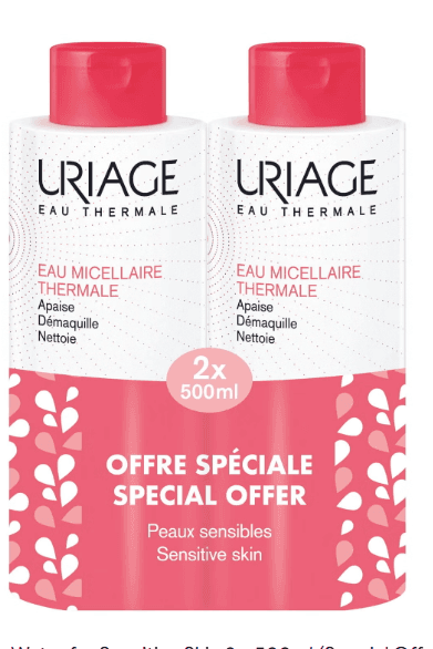 Uriage Сет Термална мицеларна вода за чувствителна кожа 500ml X 2.