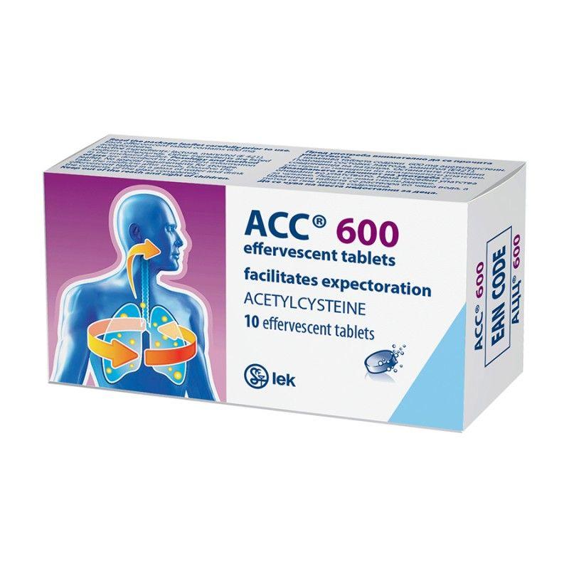 Lek ACC 600mg Шумливи таблети за возрасни, 10